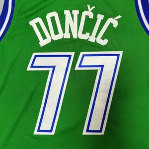 מוכן ספינה לוקה Doncic ירוק קלאסי מהדורת האיכות הטובה ביותר תפור כדורסל ג 'רזי