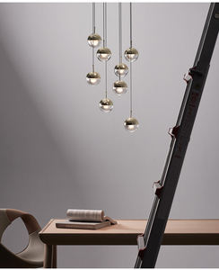 Simig โคมไฟทรงกลมแก้วสไตล์เดนมาร์ก,ไฟระย้าทรงกลมทำจากโลหะใช้ตกแต่งบ้านได้อย่างสร้างสรรค์โคมไฟแขวนทรงกลม - Product Image 6