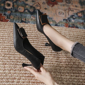 Nouvelles escarpins pointus pour femmes, printemps-automne, sexy, style française, talons hauts - Product Image 5