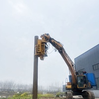 Pileuse hydraulique à poignée latérale pour excavatrice KS60, avec marteau vibrant à poignée latérale et 4 excentriques