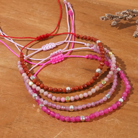 Bracelet en pierre de 4 mm pour femme, cadeau de bijoux, pierre précieuse naturelle, rhodonite, jaspe rouge, bracelet à perles extensible fait à la main