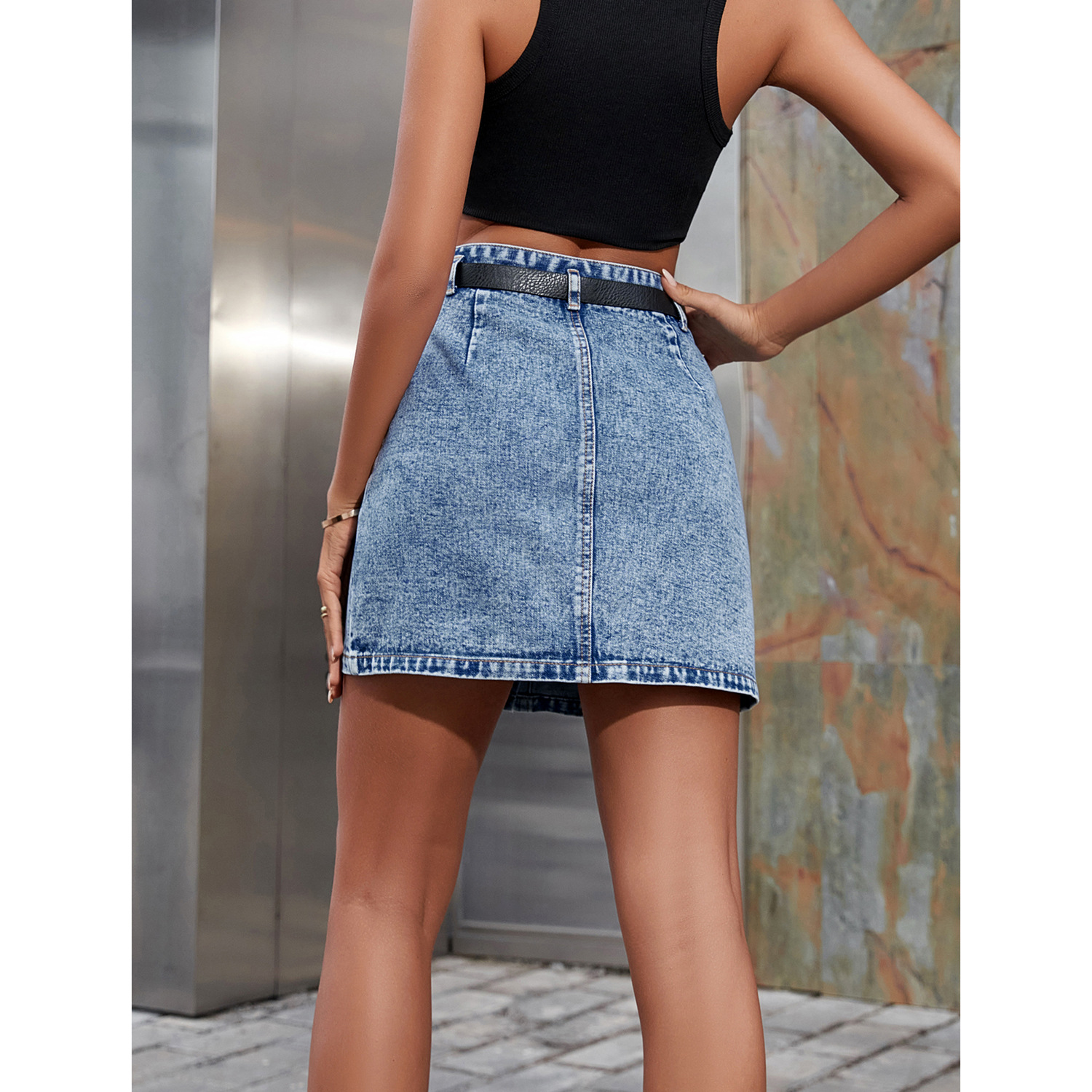 Gonna Lunga Vintage in Denim da Donna, Spacco Irregolare, Vita Alta, Slim Fit, Monopetto, Effetto Lavato e Consumato, Sexy, Stile Streetwear| Alibaba. com