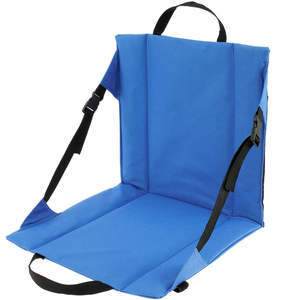 Outdoor Folding Padded <strong>Floor</strong> <strong>Chair</strong> <strong>with</strong> <strong>Back</strong> <strong>Support</strong>, Storage Pocket &amp; Adjustable Strap - Product Image 6