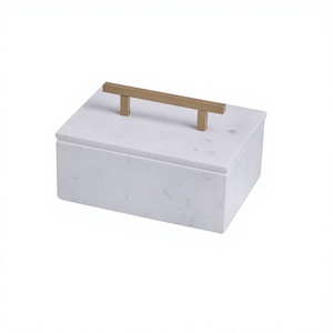 Boîte de rangement à bijoux en marbre de qualité supérieure, forme rectangulaire, taille personnalisée, pour les articles les plus vendus - Product Image 1