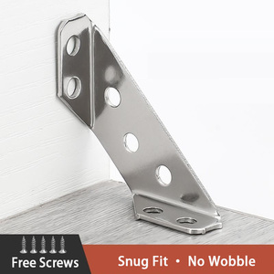 Thép không gỉ Góc chân đế 90 độ Heavy Duty góc niềng răng ghế đồ nội thất gia cố sửa chữa tấm tam giác hỗ trợ - Product Image 2