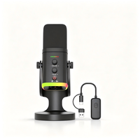 Microphone de jeu sans fil YU8W RGB 2.4G, micro dynamique avec récepteur USB Type-C XLR, suppression du bruit pour PC de bureau et streaming