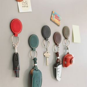 Popular Magnetic <b>Refrigerator</b> with Keychain Pendant Promotional Fridge Magnets PU Leather Accessories for Whiteboard - Product Image 2