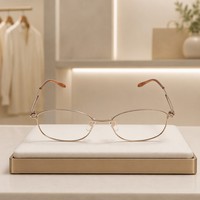 Monturas de Gafas Modernas Minimalistas en Titanio IP con Acabado Brillante en Oro Rosa, Monturas Ópticas, Lentes de Sol, Monturas de Diseño, OEM ODM