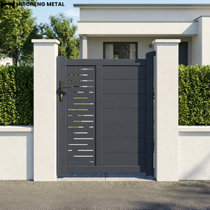 Porte latérale simple en aluminium découpée au laser, design moderne et personnalisable, pour villas, porte piétonne principale en alliage d'aluminium - Product Image 3