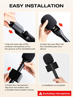 Support de microphone cravate sans fil, support de microphone portable pour karaoké en direct, studio, interview, enregistrement extérieur, support de microphone