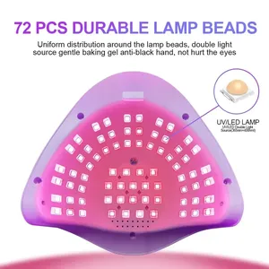 Lampe à LED UV pour le séchage du vernis à ongles en gel, professionnelle, 72 LED, sécheuse à ongles avec écran tactile, minuterie, capteur automatique - Product Image 4