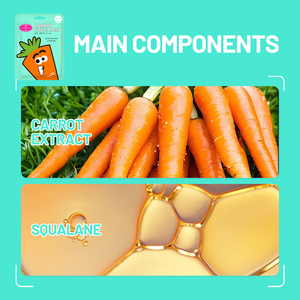 Maschera <span class=keywords><strong>Viso</strong></span> in Tessuto alla Carota (1 Pezzo) con Squalano <span class=keywords><strong>per</strong></span> Riparare <span class=keywords><strong>Rossori</strong></span>, Alleviare Secchezza e Prurito, Rinforzare la Barriera Cutanea - Monouso - Product Image 4