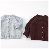 Pull d'automne-hiver pour enfants, cardigan à boutons pour enfants, vêtements neutres pour enfants, cardigan en tricot pour bébé