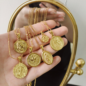 INS-colgante de <span class=keywords><strong>Luna</strong></span> y estrella de cristal chapado en oro de 18K, collares de circón de media <span class=keywords><strong>luna</strong></span>, collar de acero inoxidable, joyería - Product Image 1