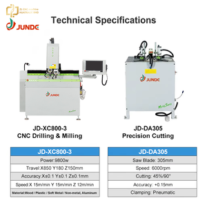 JUNDE Minimalist Glass Cabinet Door Manufacturing Equipment Set CNC Milling + Semi-auto Precision Cutting <b>Saw</b> Combo - Product Image 2