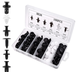 Nouvel ensemble de remplacement de fixations automobiles 100 pièces : Vis d'expansion de pare-chocs, clips à pression en plastique PA, kit de réparation automobile, attaches - Product Image 4