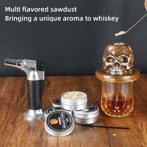 Premium Old Fashioned Cocktail Set con antorcha para fumar Caja de madera Chips de madera Infusor Bourbon Whisky Bebida Fumador Regalo para hombres - Product Image 3