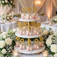 Boîte à bonbons en plastique transparent avec couvercle doré, style Moyen-Orient, pour fêtes, cadeaux de mariage, Ramadan, anniversaire, vente en gros