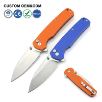 Couteau pliant tactique portable, couteau de poche pour le camping en plein air, lame D2, manche G10, couteau de chasse Bushcraft, logo personnalisé OEM T0036