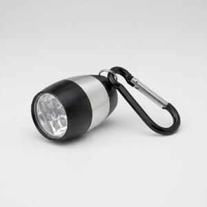 Mini torcia nera 6 Led D28 X 90 mm con moschettone per utilizzo come portachiavi - Product Image 2