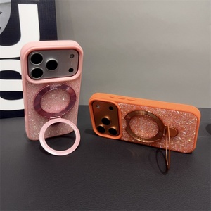 Funda de Lujo con Purpurina Brillante y Anillo Soporte Cuadrado para iPhone 17, 17 Air, 17 Pro Max - Funda para Mujer - Product Image 3