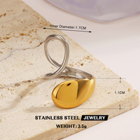 Europäischer und Amerikanischer Mode-Trend: Zweifarbiger Edelstahl-Ring im Minimalistischen Gold-Stahl-Design, Personalisierter Hip-Hop Kettenring
