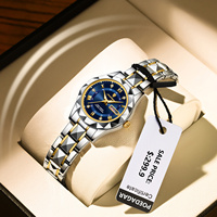 Montre à quartz classique bleue pour femme POEDAGAR 306, bracelet en acier, luminescente, étanche, calendrier, petit MOQ 1, fournisseur de montres de loisirs