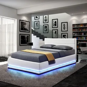 特大床带led多功能床房家具现代设计