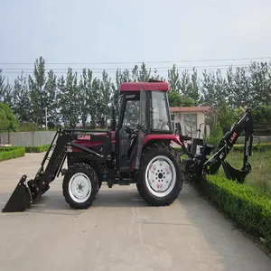 Traktor Mini Bekas Pertanian 4 * 4wd dengan Loader Ujung Depan dan Backhoe dari Pasokan Pabrik Cina
