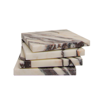Sous-verres carrés luxueux Stonekocc 10x10x1cm en marbre Calacatta Viola, pierre naturelle, 100% faits à la main, écologiques, tapis de protection thermique