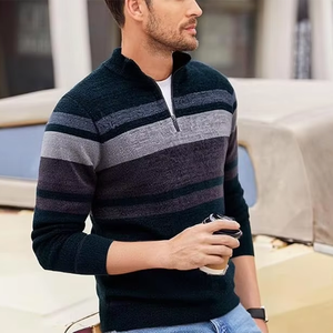 Maglione Casual da Uomo con Collo Alto e Mezza Zip, Antipilling, Logo Personalizzato, Nuovo Stile di Design - Product Image 2