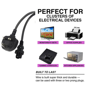 Cable de extensión BS1363 Iec, enchufe de Reino Unido, 0,75mm, 2/2C, cable de alimentación para portátil de Inglaterra - Product Image 3