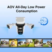 Caméra de sécurité domestique O-Kam Pro 15MP solaire AOV PTZ 3 objectifs 4G avec carte SIM, étanche IP66, détection de mouvement, audio bidirectionnel, vision nocturne