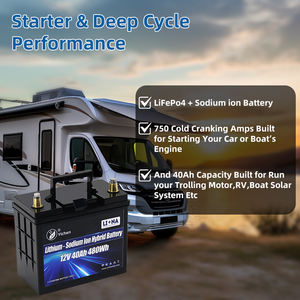 12V 40Ah LiFePO4 ナトリウムイオンハイブリッド半固体電池 4000サイクル カー スターターバッテリー 車始動用新技術 - Product Image 6