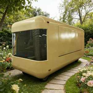 รถพ่วงขายกาแฟดีไซน์พิเศษ รถบรรทุกติดตั้งเครื่องทอดครีม รถเข็นจัดเลี้ยงแบบกำหนดเอง รถขายอาหารเคลื่อนที่ - Product Image 1