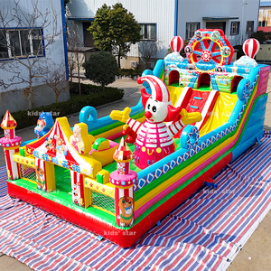 Grande toboggan gonflable écologique d'extérieur pour <span class=keywords><strong>30</strong></span> enfants, PVC de qualité commerciale 12mx6mx6m pour les événements de terrain de jeux et de carnaval - Product Image 2