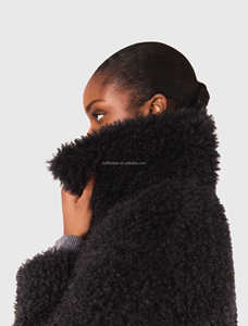 Elegance Top Qualité Garder Au Chaud Col Large Coupe Régulière Veste En Fausse Fourrure <span class=keywords><strong>Femme</strong></span> <span class=keywords><strong>Manteau</strong></span> <span class=keywords><strong>Court</strong></span> Bouclé En Fausse Fourrure Chaude - Product Image 4