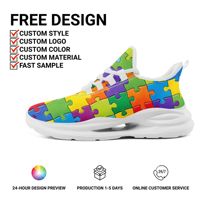 Chaussures de course décontractées à motif coloré avec empeigne en maille respirante, personnalisables avec logo OEM/ODM, pour hommes et femmes, directement de l'usine FN079-26027004-1