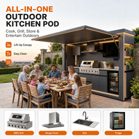 Cuisine extérieure résistante aux intempéries, armoire de barbecue modulaire pour terrain de padel, club, patio, jardin et hôtel