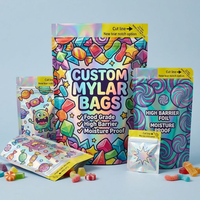 Sachets Mylar style Cali conformes FDA, résistants à l'humidité, imprimés sur mesure pour bonbons gélifiés 3,5g 7g, pochettes verticales, livraison rapide directe usine