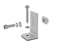 Kits de fixation Everest pour profilés solaires en aluminium avec vis à bois pour pieds en L de toiture