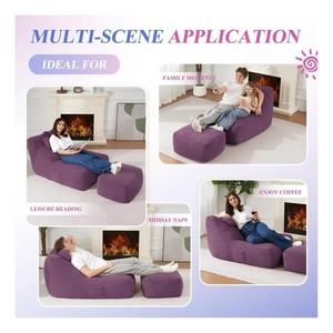 Fauteuil paresseux géant en mousse déchiquetée compressée sous vide, idéal pour salon et bureau, avec ottoman, vente en gros d'usine pour adultes - Product Image 6
