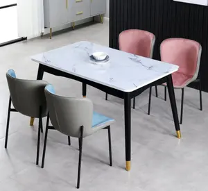 Luxus im nordischen Stil Hochwertiger moderner PU-Ess kaffee und Restaurant Wartender Wohnzimmers tuhl mit Metall beinen