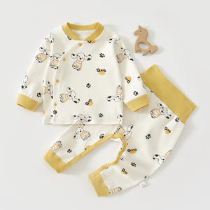 Ropa de Bebé para Primavera/Otoño, Conjunto de Dos Piezas de Algodón Puro, Ropa Interior Térmica Clase A, 6 Meses, Unisex, Antibacteriana, con Diseño Animal - Product Image 6