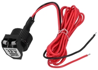 Adaptateur allume-cigare 12V câble rouge et noir avec couvercle à ressort pour motos et bateaux