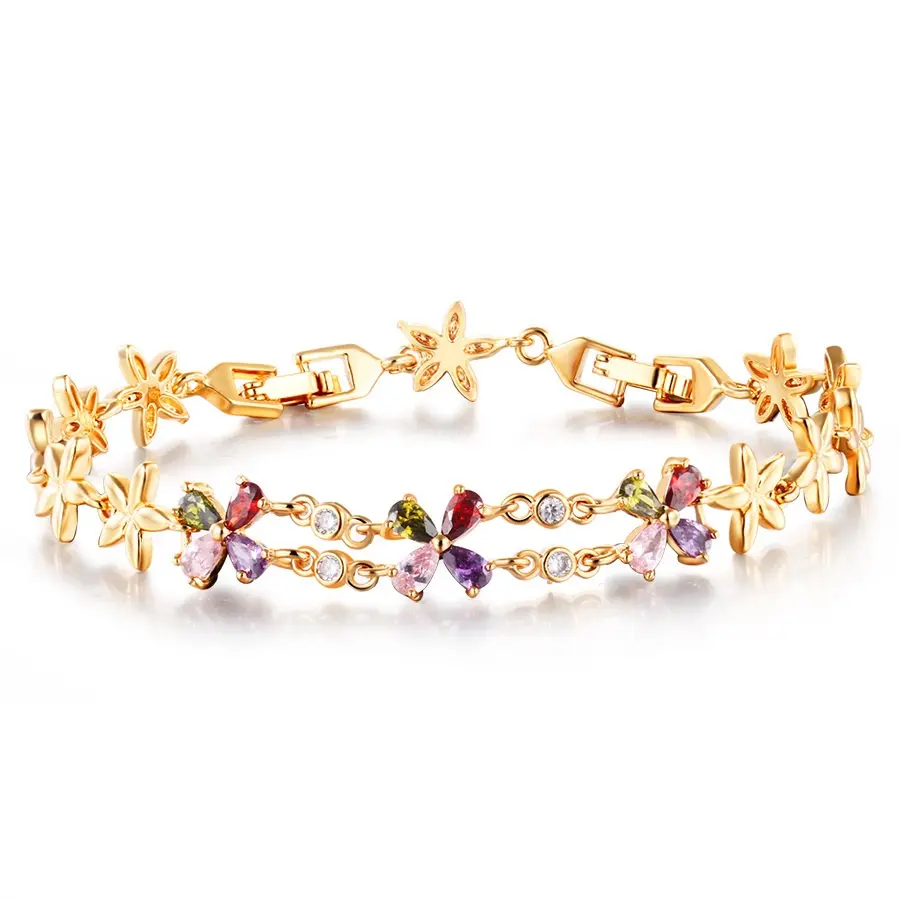 Wholesale Jewelry Bracelet Fashion Flower Design Girl's Bracelet Golden Jewelries Bracelet