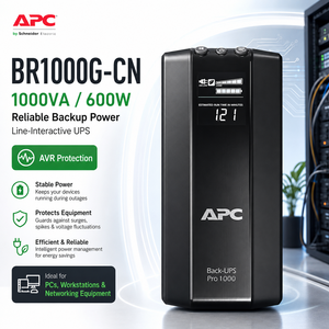 APC Back <span class=keywords><strong>UPS</strong></span> Pro 1000VA 600W <span class=keywords><strong>UPS</strong></span> haute performance avec protection contre les surtensions de la ligne de données quatre prises de secours pour station de travail - Product Image 5