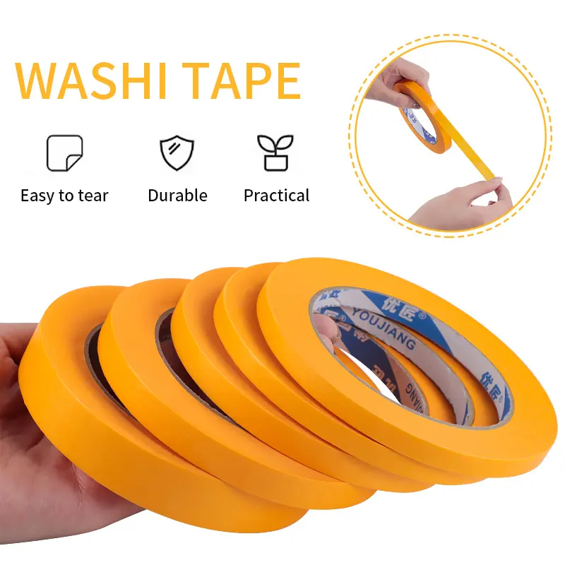 Youjiang bán buôn màu in goldband họa sĩ maler kleberband giấy gạo Washi Băng Jumbo cuộn cho sơn Masking