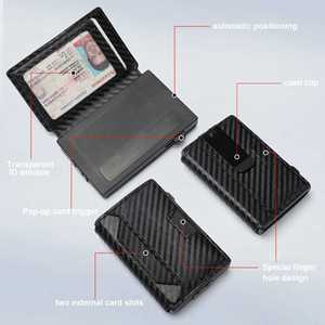 Clip Metálico Delgado para Tarjetas y Dinero para Hombre, Cartera Ligera para Negocios con Protección RFID, Microfibra Lisa para Tarjetas de Crédito - Product Image 3