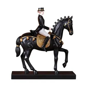 Nordic cavallo decor statua scultura cavaliere statua in sella a un cavallo in resina scultura home office hotel club desktop decor regali